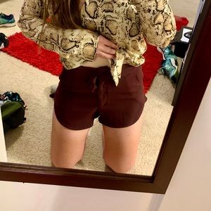 H&M Maroon Tie Shorts